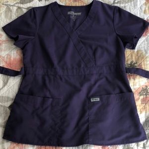 Purple greys anatomy scrub top